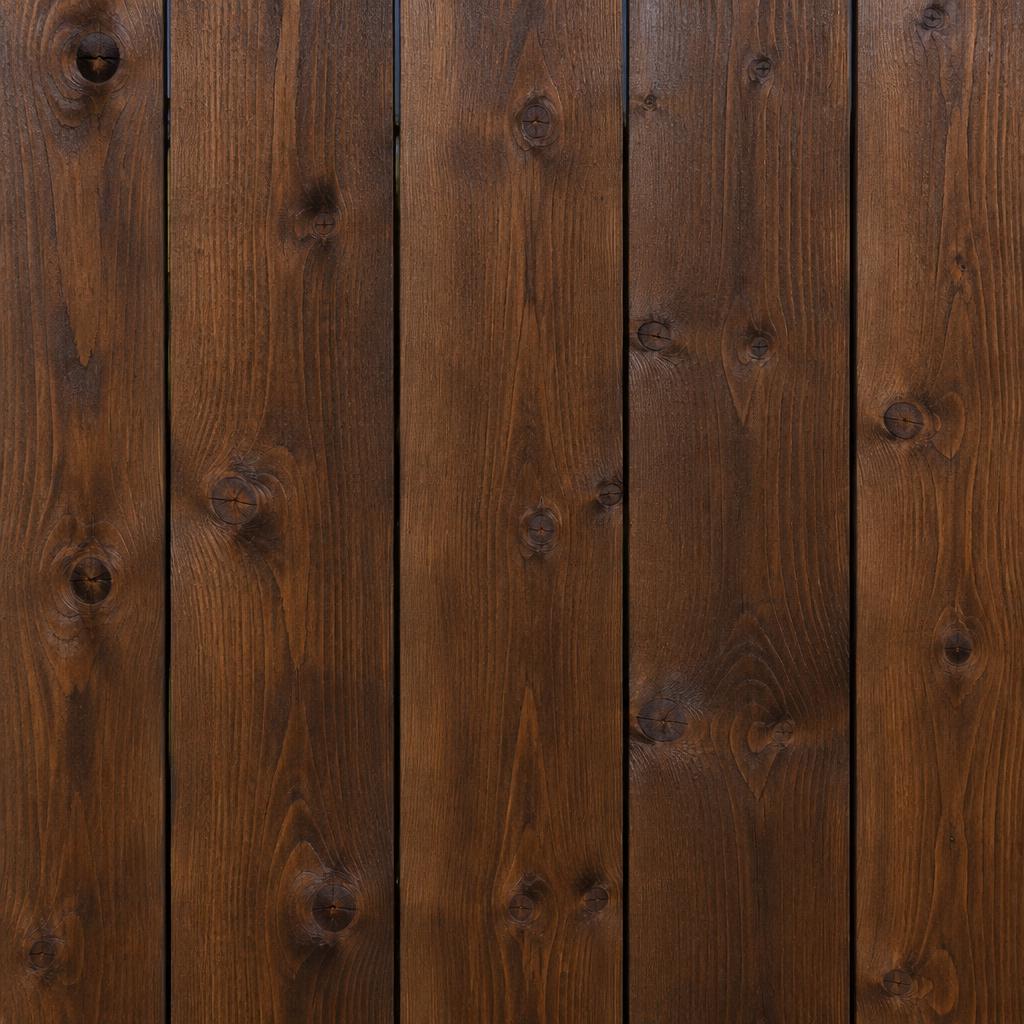 Cedar fence boards stained in Walnut